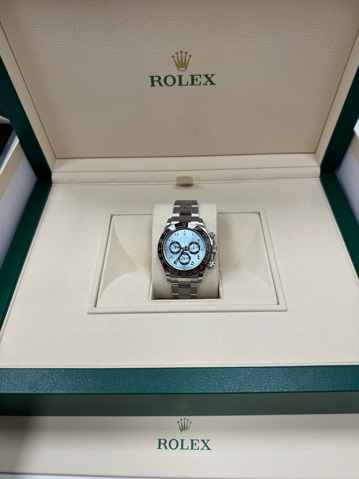 Deposit Rolex Platinum Cosmograph Daytona 40 Watch - Ice Blue Arabic Index Dial - 116506